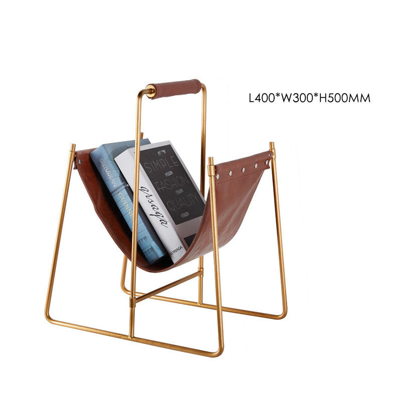 Office Portable Leather Magazine Storage Rack