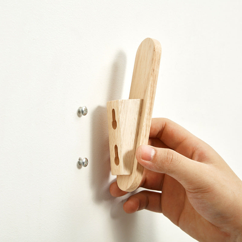 Simple Rubber Wood Coat Hook Hanging Clothes