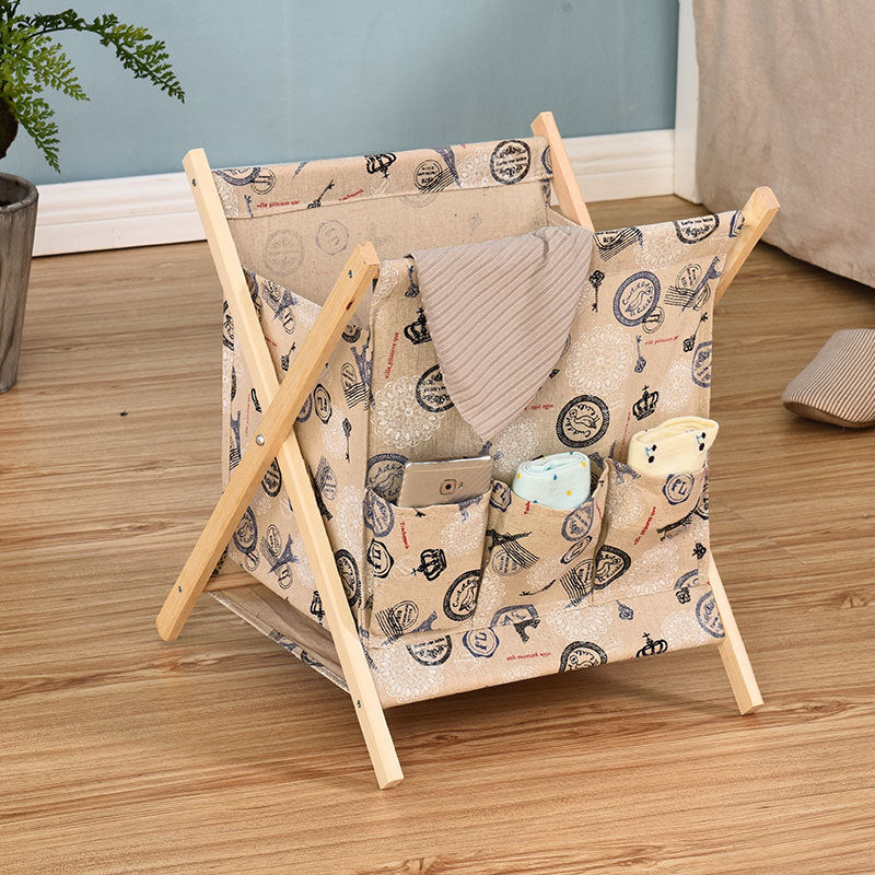 Cloth folding solid wood for dirty clothes baskets