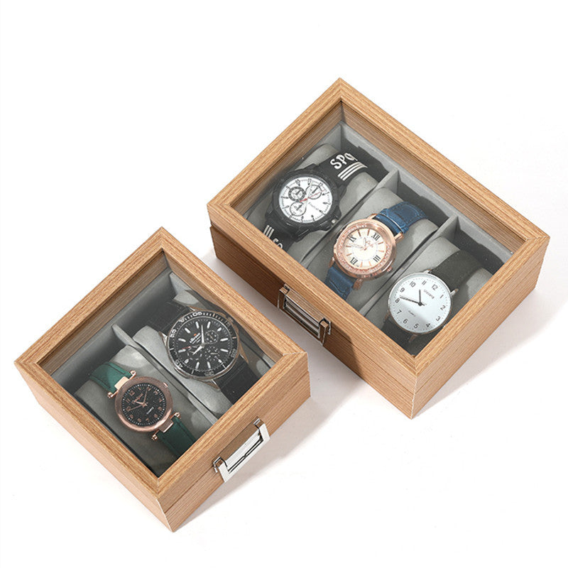 Flower pear wood grain case Wrist Watch Jewelry Storage Box