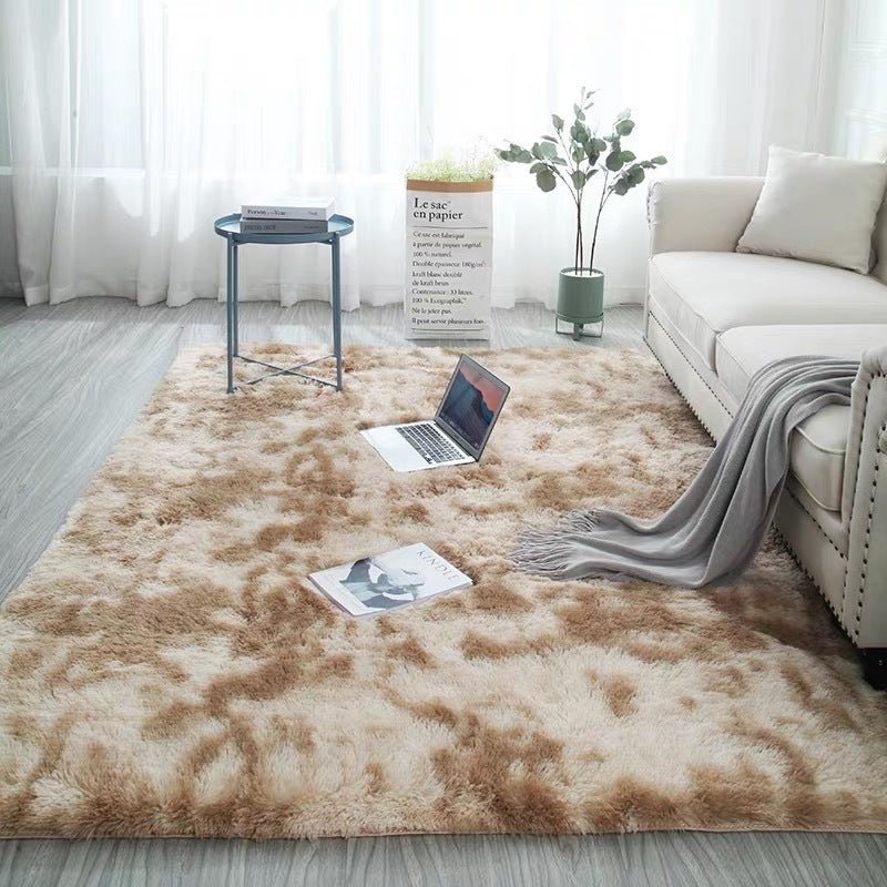 Long hair tie-dyed gradient carpet living room bedroom