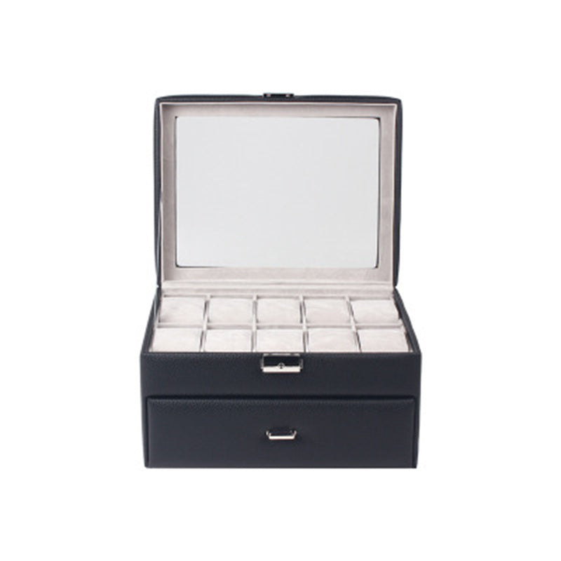 PU leather window watch jewelry storage box