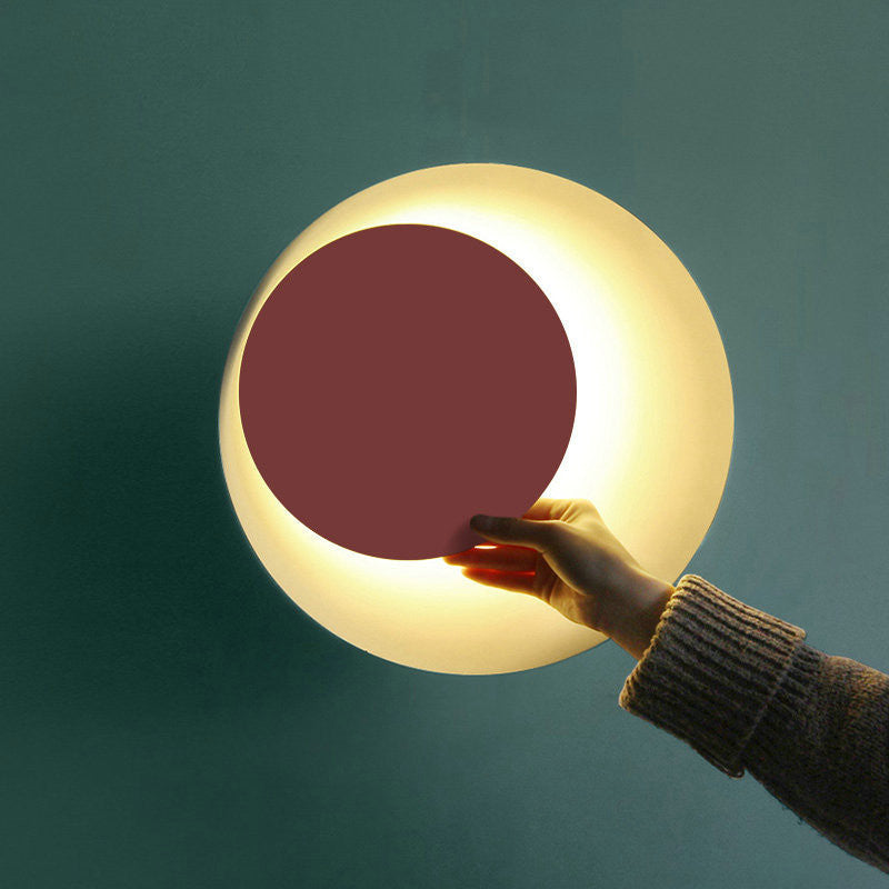 Colorful round Macaron eclipse wall lamp