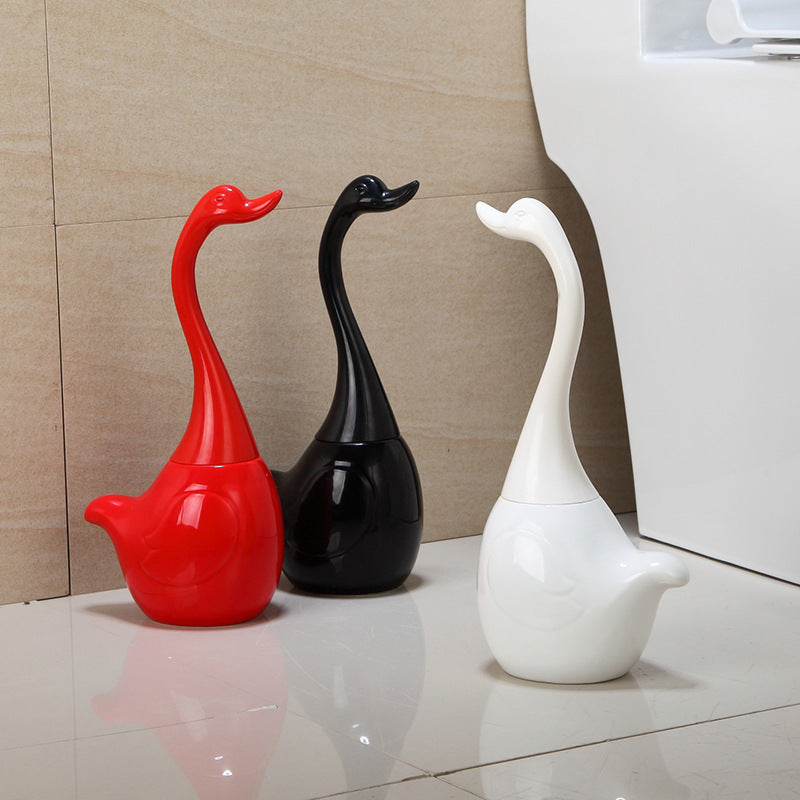 Toilet brush set ceramic base plastic handle Creative Swan sculpt bathroom toiletries toilet brush