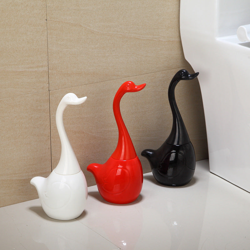 Toilet brush set ceramic base plastic handle Creative Swan sculpt bathroom toiletries toilet brush