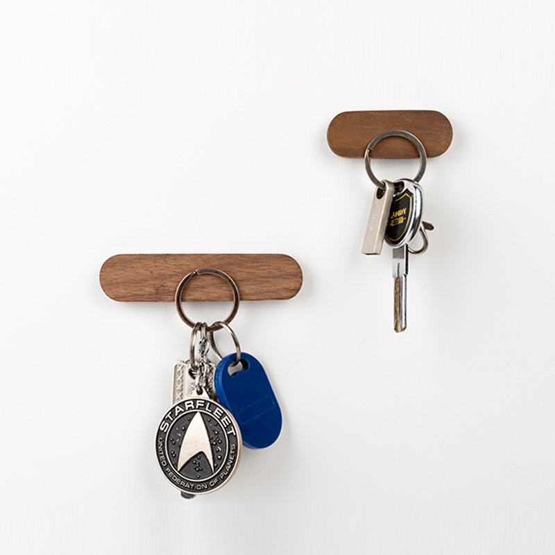 Solid wood magnetic key hook wall hanging