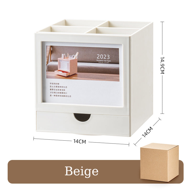 Porte-stylo rotatif multifonctionnel pour bureau, boîte de rangement pour tiroir