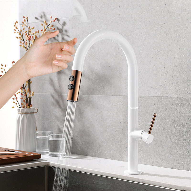 Touch-sensitive Kitchen Hot And Cold Pull Faucet