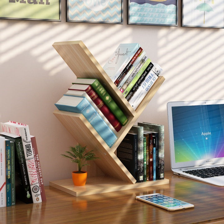 Einfaches Regal für Desktop-Baum-Bücherregal