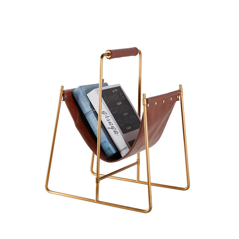 Office Portable Leather Magazine Storage Rack