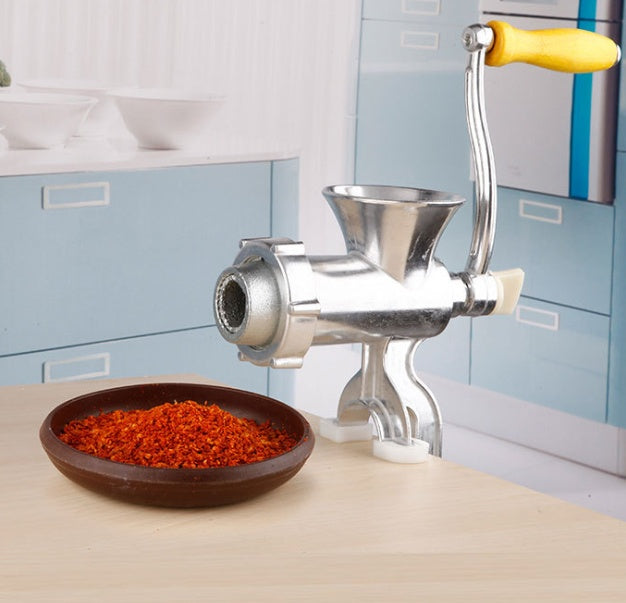 Single-function household aluminum alloy hand-cranked meat grinder