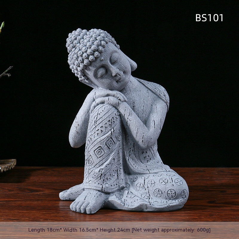 Harz Zen Buddha Statue Blumentopf Hof Landschaft Balkon Layout Garten Dekoration