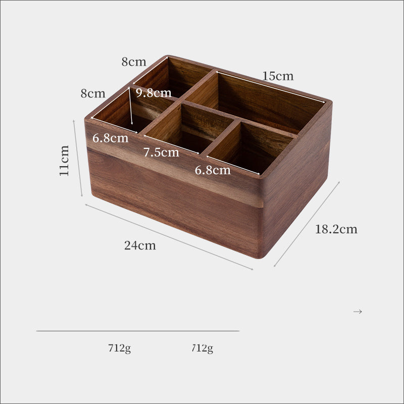 Pen Holder Office Desktop Multifunctional Black Walnut