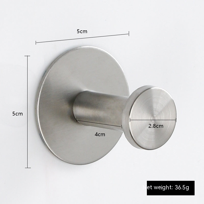 304 Stainless Steel Punch-free Hook Bathroom Toilet Single Hook Coat Hook