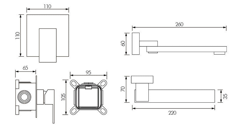 Built-in Box Into The Wall Type Basin Hot And Cold Water Faucet Rotation