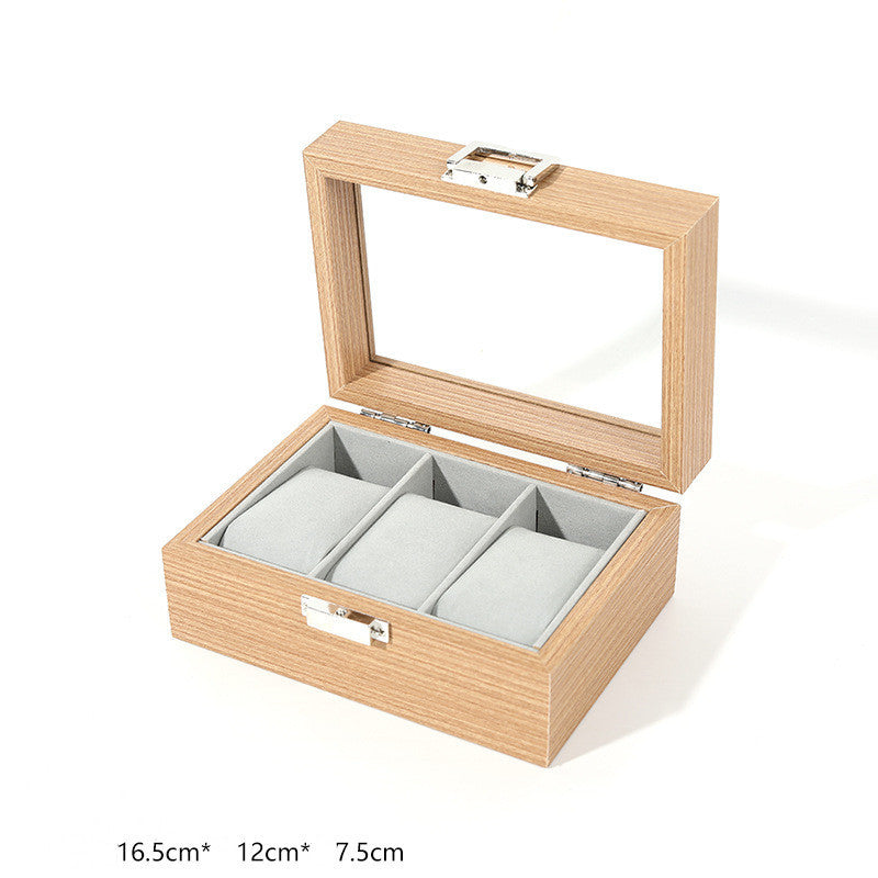 Flower pear wood grain case Wrist Watch Jewelry Storage Box