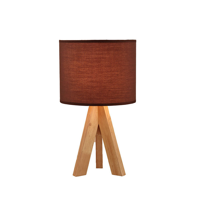 Table Lamp Bedroom Bedside Table Led Night Light Japanese Style Solid Wood Simple And Creative