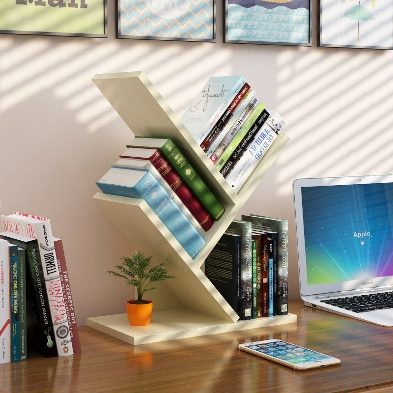 Simple shelf for desktop tree bookshelf