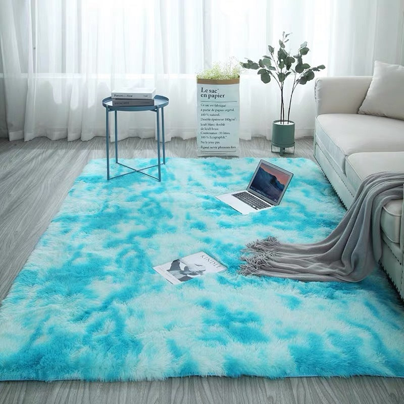 Long hair tie-dyed gradient carpet living room bedroom