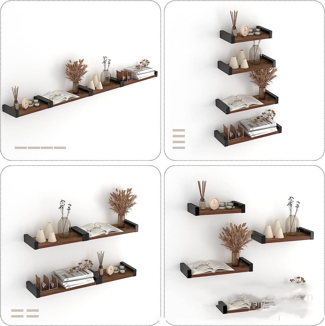 Wall-mounted Multi-purpose Storage Rack Wooden Word