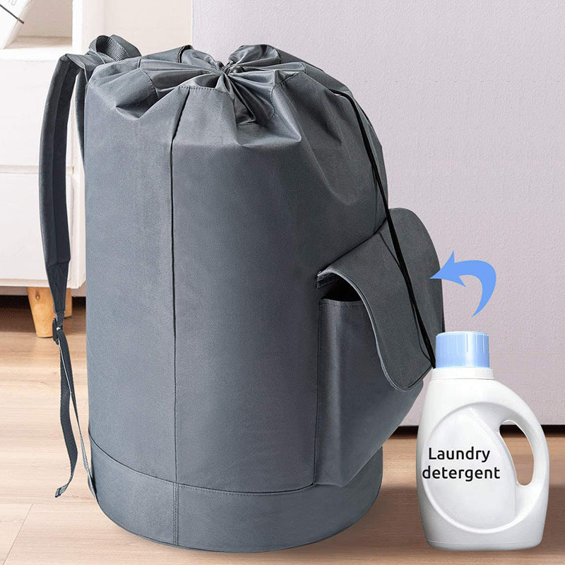 Sac à linge portable en tissu Oxford avec bandoulière et cordon de serrage