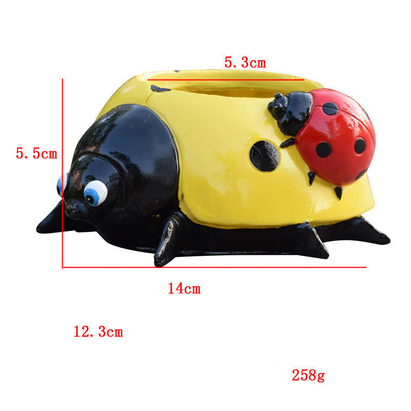 Seven Star Ladybug Beetle Decoration Outdoor Villa Garden Courtyard Flower Pot Decoration