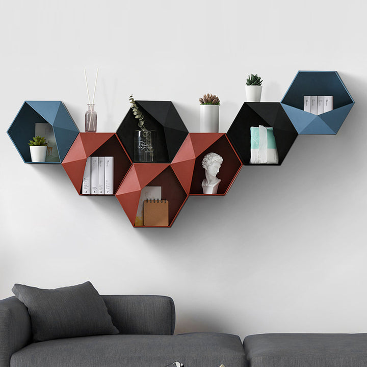 Nordic style living room wall-mounted storage rack