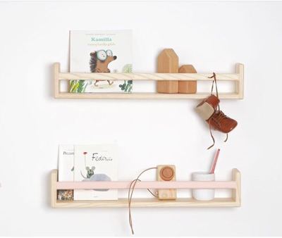 Macaron solid wood frame bookshelf shelf