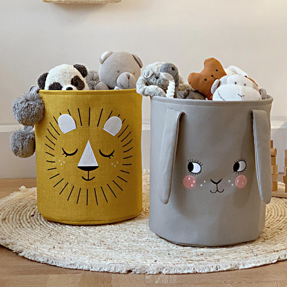 Fabric Toy Embroidery Storage Bucket