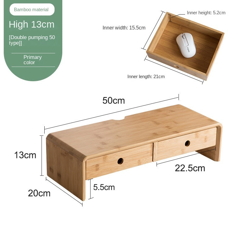 Nan Bamboo Computer Monitor Booster Organiser