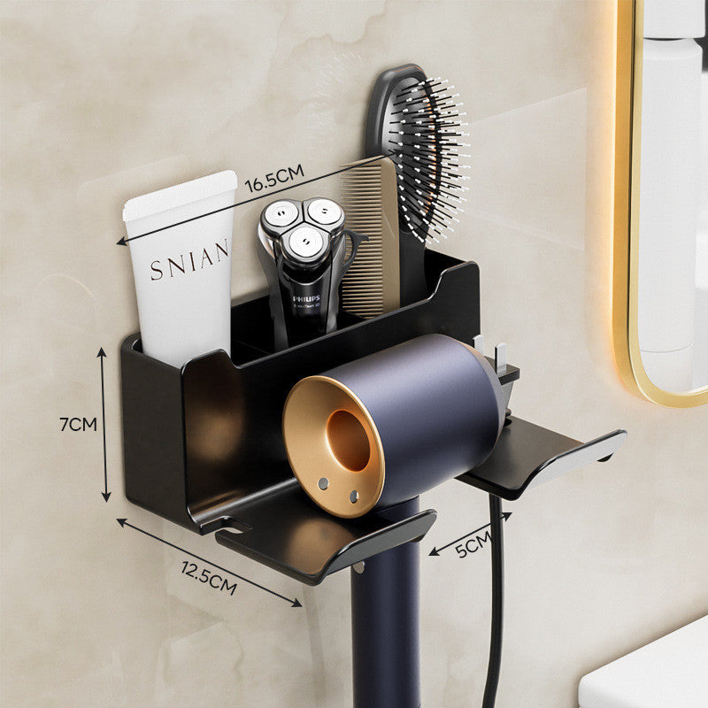 Wall-mounted Hair Dryer Bracket Storage Rack