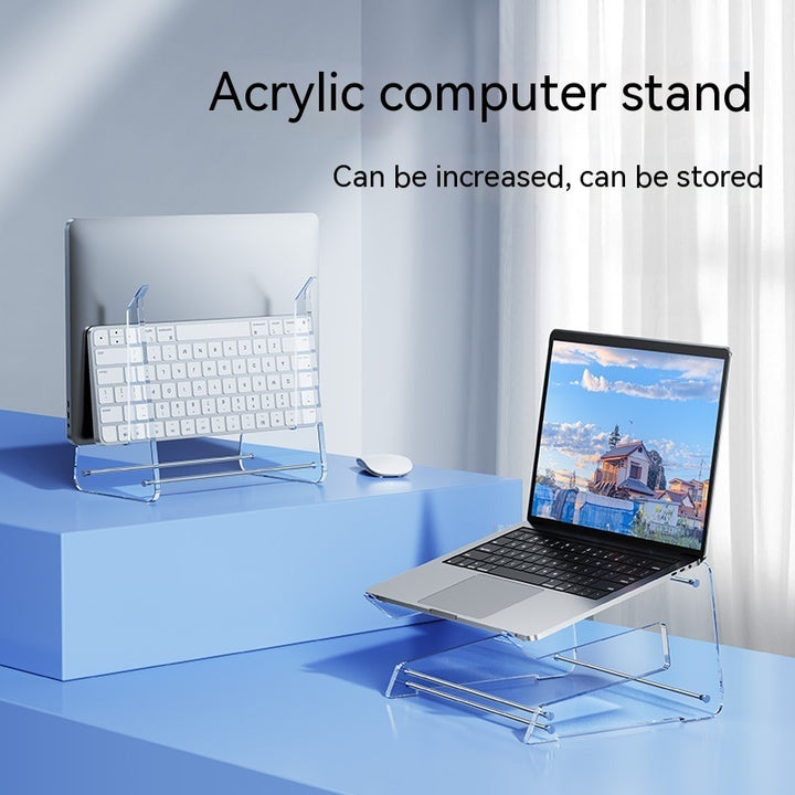 Acrylic Laptop Riser Vertical Storage