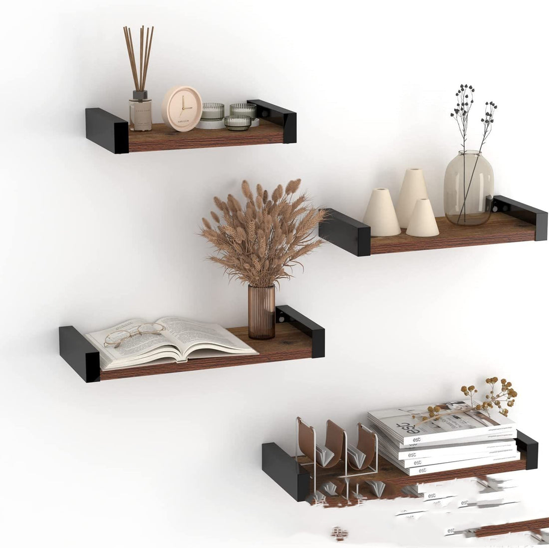 Wall-mounted Multi-purpose Storage Rack Wooden Word