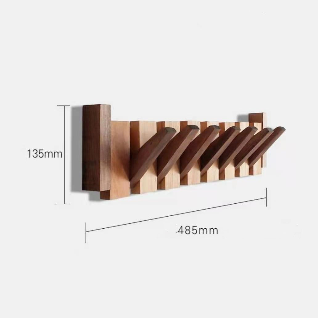 Solid Wood Black Walnut Coat Rack Wall Mount Hook