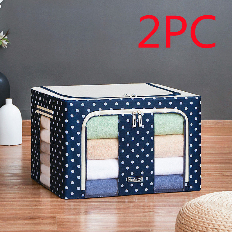 Double window fabric folding storage storage box