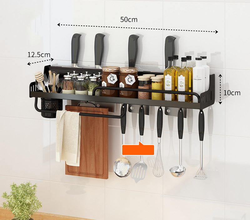 Punch-free Kitchen Rack Wall-mounted Multifunctional Chopsticks And Knife Rack Storage Rack