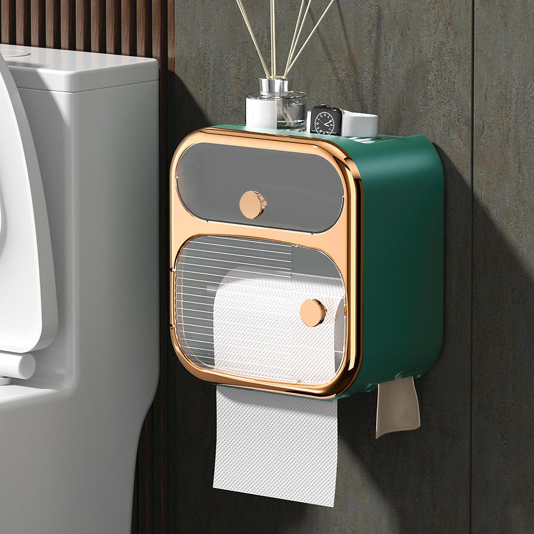 Toilet Tissue Wall-mounted Waterproof Toilet Paper Box Perforation-free