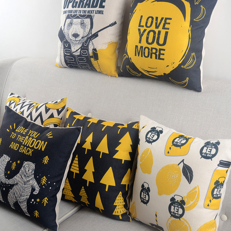 Cotton and hemp pillows with all kinds of cushions