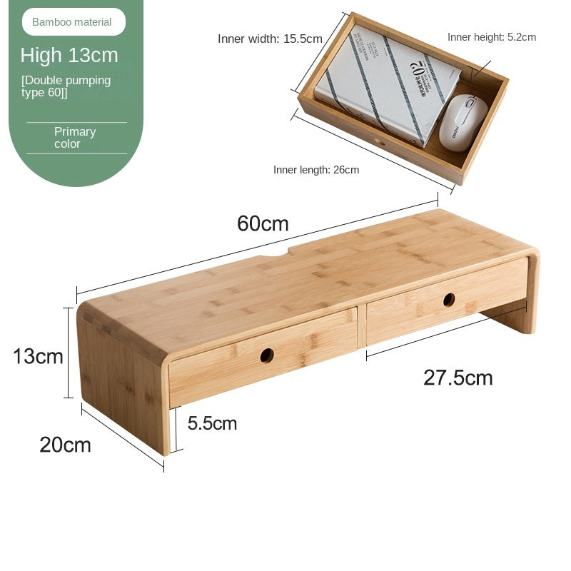 Nan Bamboo Computer Monitor Booster Organiser