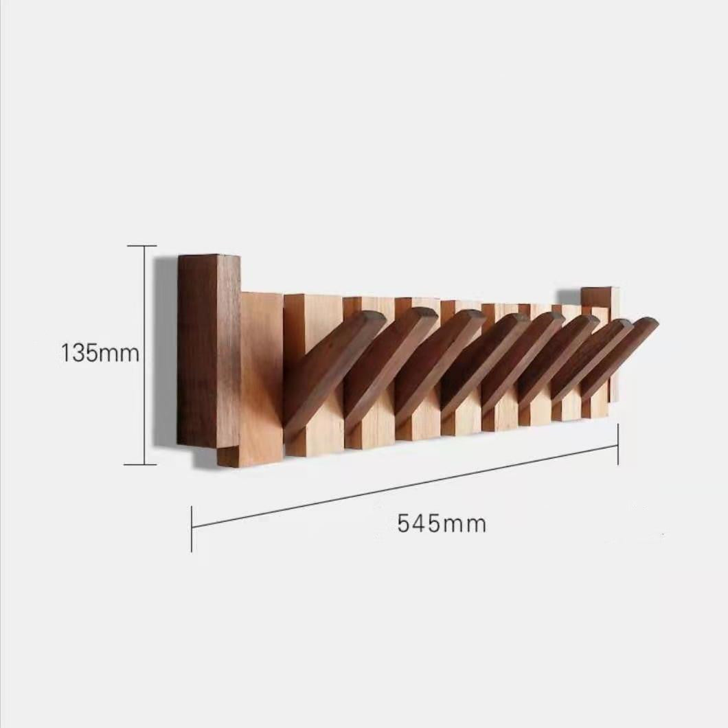 Solid Wood Black Walnut Coat Rack Wall Mount Hook