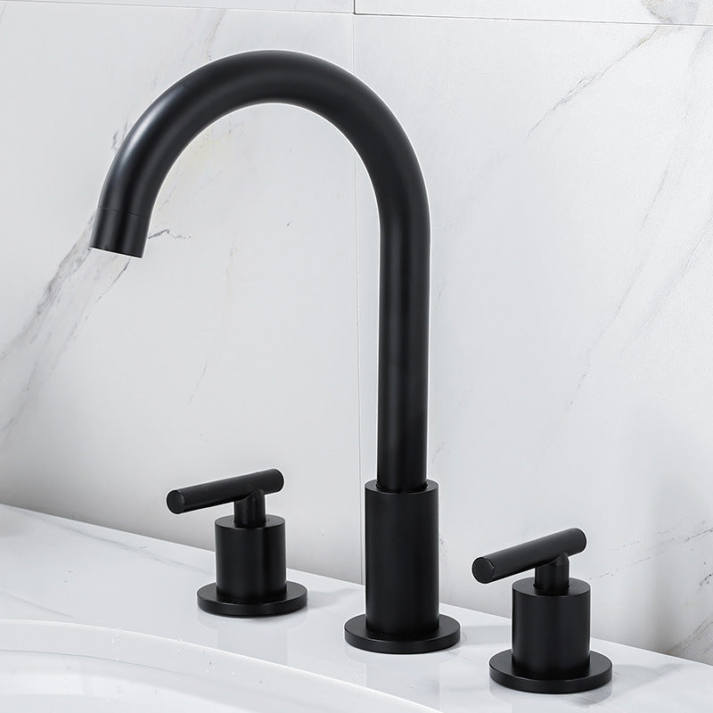 Black Split Faucet Basin Bathroom Cabinet