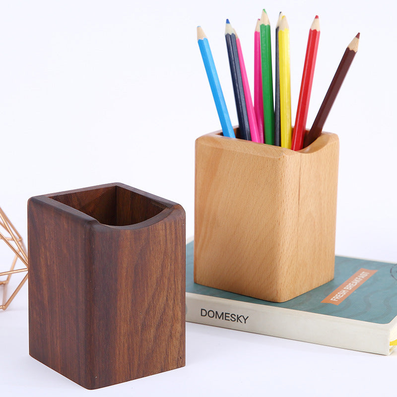 Wooden Pen Holder Creative Office Supplies Desktop Pen Holder