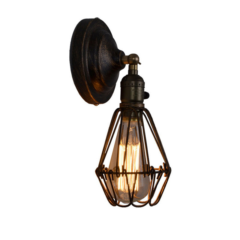 Retro LOFT American Country Industrial Style Wrought Iron Wall Lamp