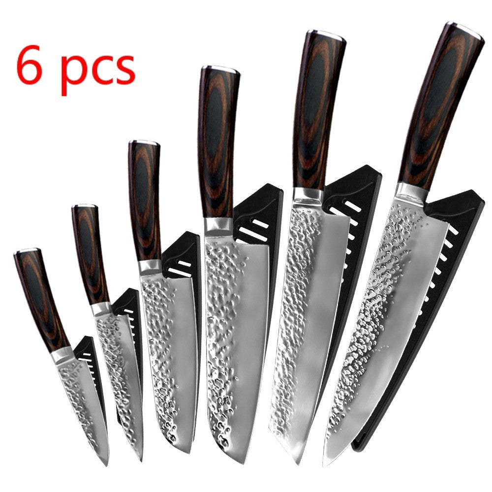 Stainless steel kitchen knives with knife set 6 pieces loose set