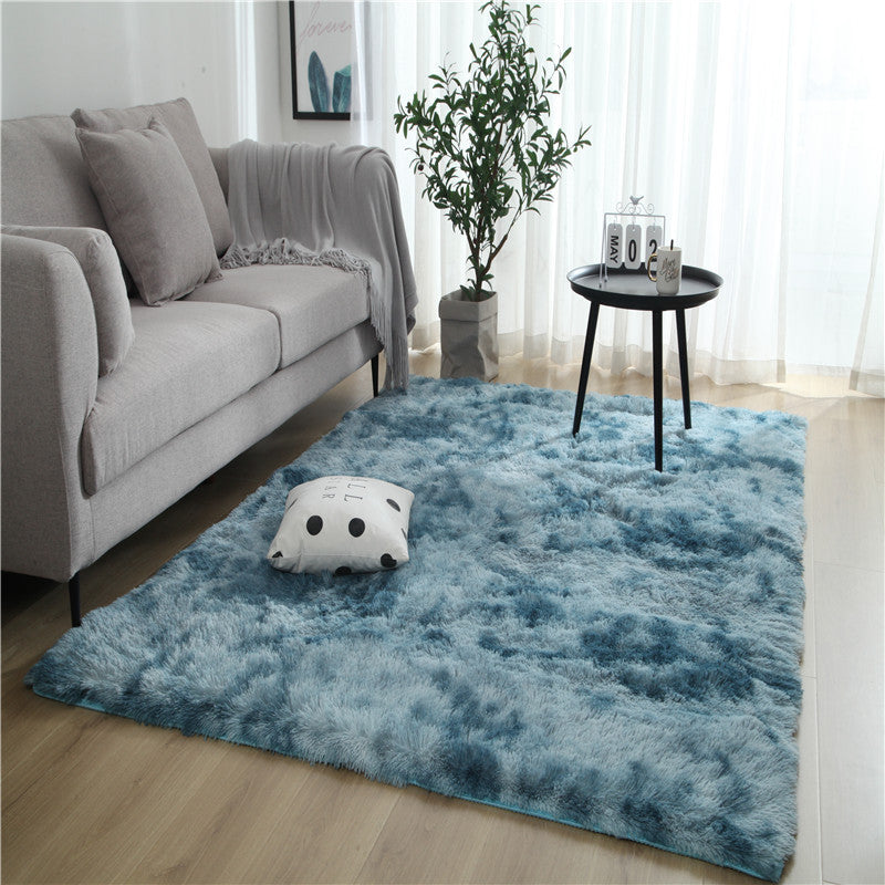 Long hair tie-dyed gradient carpet living room bedroom