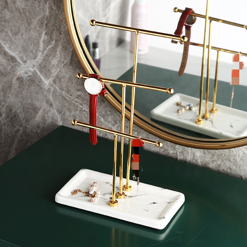 Light Luxury Marble Jewelry Storage Display Rack