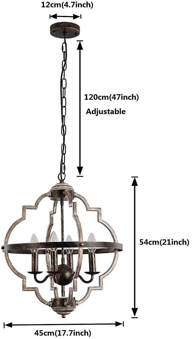 Lustre en bois antique de style industriel rétro rural