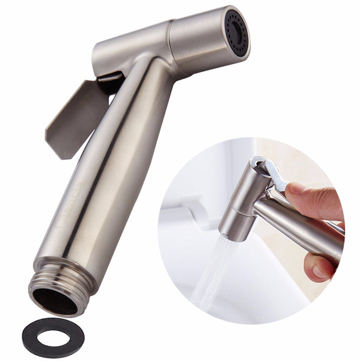 Free shipping SUS304 Stainless Steel Nickle Bathroom Handheld Bidet Shattaf Sprayer Transforms Toilet Into Spray BidetVaporizer