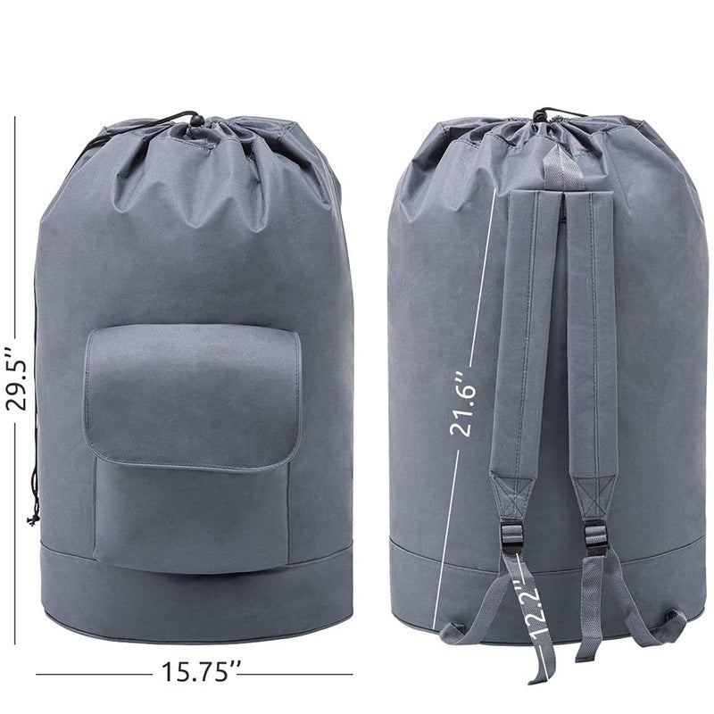 Sac à linge portable en tissu Oxford avec bandoulière et cordon de serrage