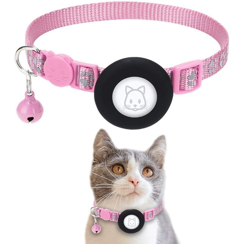 Pet Cat Footprints Reflective Collar With Bell